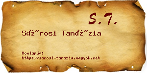 Sárosi Tanázia névjegykártya